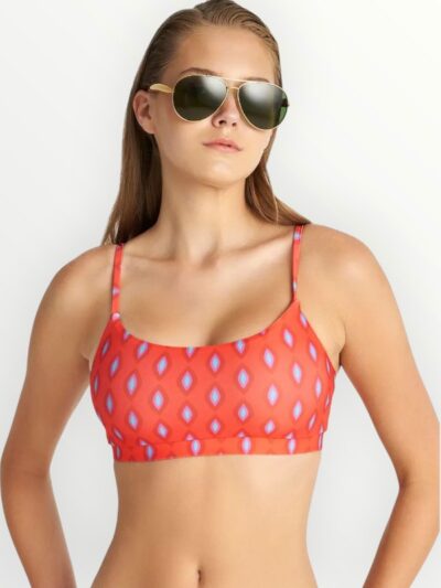 Μπουστάκι Bikini Top Blu4u Cup B   Κοραλί Εμπριμέ