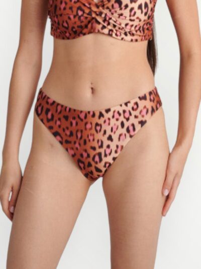 Μαγιό Bikini Hipster Slip Blu4u ‘PINK LEO’  Μπεζ-Ροζ Λεοπάρ