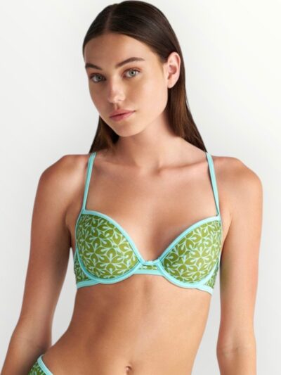 Μαγιό Push Up Top Blu4u Cup B Βεραμάν/Χακί εμπριμέ